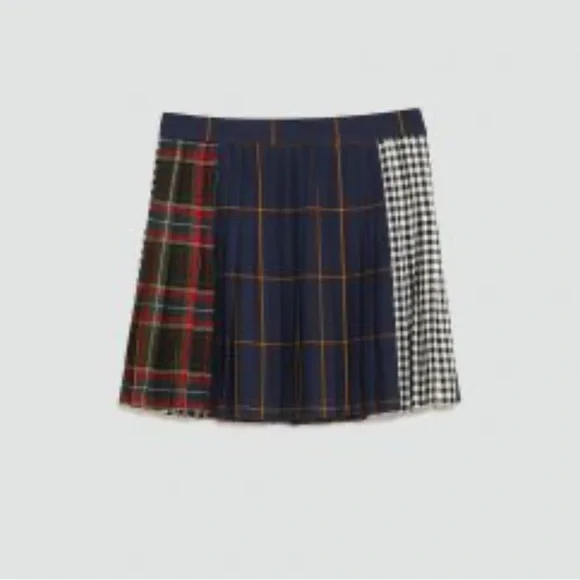 Zara checkered pleated preppy skirt size M - Picture 4 of 6